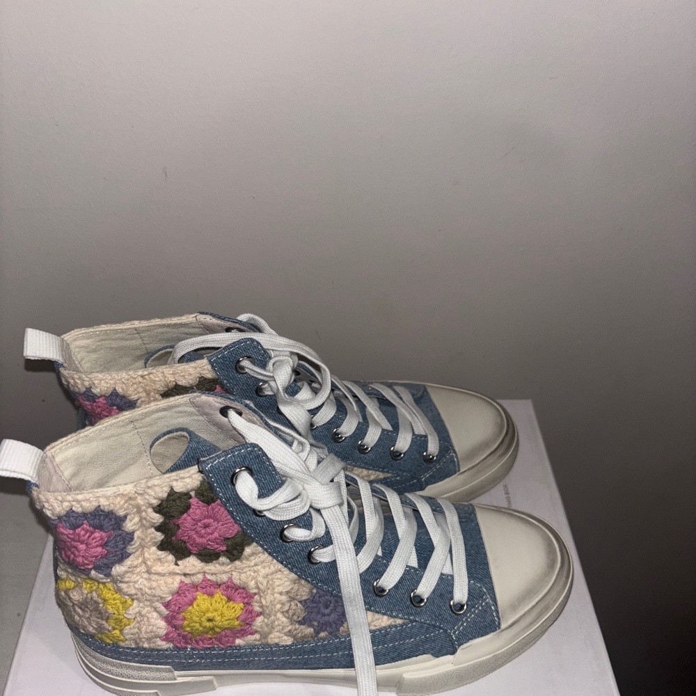 Knitted Distressed Slip-Ons